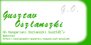 gusztav oszlanszki business card